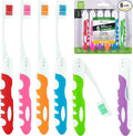 Travel Toothbrush, Portable Toothbrush Built in Cover, Travel Size Toothbrush Hiking, Camping, Traveling, Folding Toothbrushes, Collapsible Multi Color Travel Toothbrush Kit (6 Pack Soft-Multicolor)