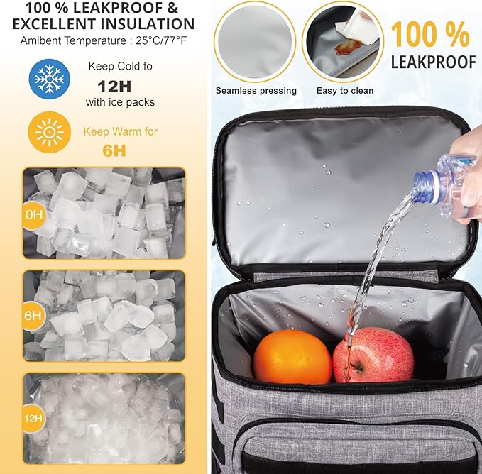 Tactical Backpack Cooler,Soft Lightweight Leakproof Cooler Backpack,Insulated Cooler Bag,Portable Soft Cooler Bag Waterproof for Beach, Travel, Camping, Picnic, Hiking
