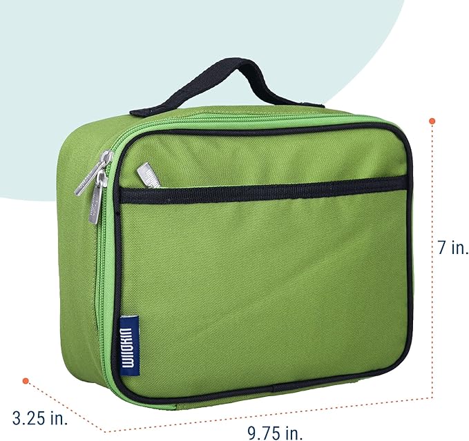 Wildkin Kids Insulated Lunch Box – Durable and Reusable for School & Travel - Parrot Green