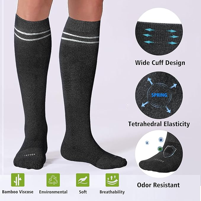 LEVSOX Compression Socks for Pregnant Women 20-30 mmHg Knee High Cute Funny Mens Supports Socks for Nurses, Medical, Travel