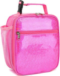 FlowFly Kids Lunch box Insulated Soft Bag Mini Cooler Back to School Thermal Meal Tote Kit for Girls, Boys, PU Pink