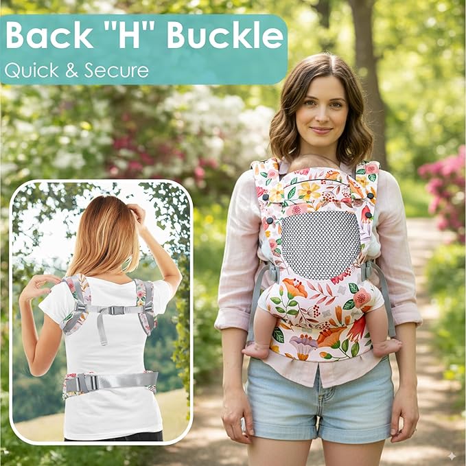 Newborn Baby Front Carrier Backpack, Toddler Baby Body Carrier, 7-66 Lbs Ergonomic Design, Lumbar Support, Lightweight
