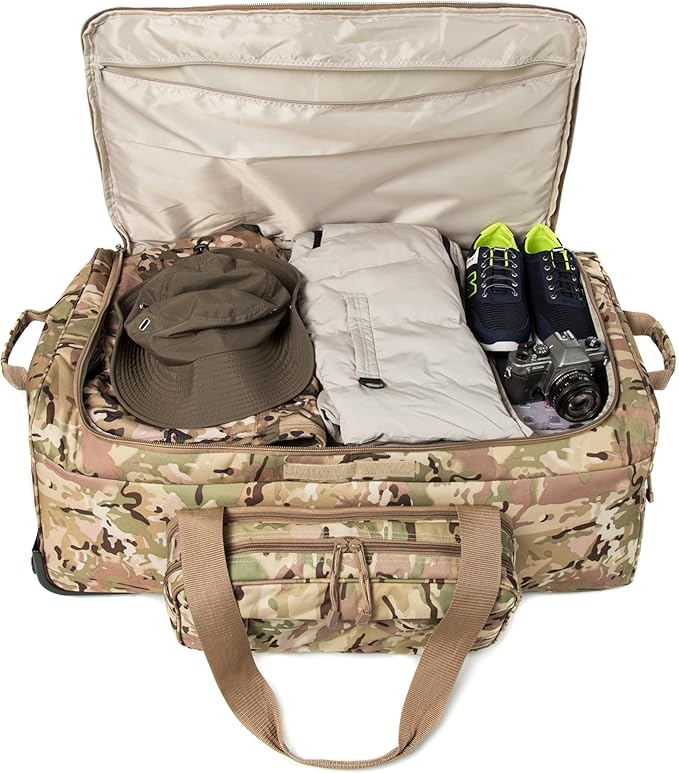 Mountain Land 120L Tactical Duffle Bag Rolling Duffle Bag with Wheels And Handle