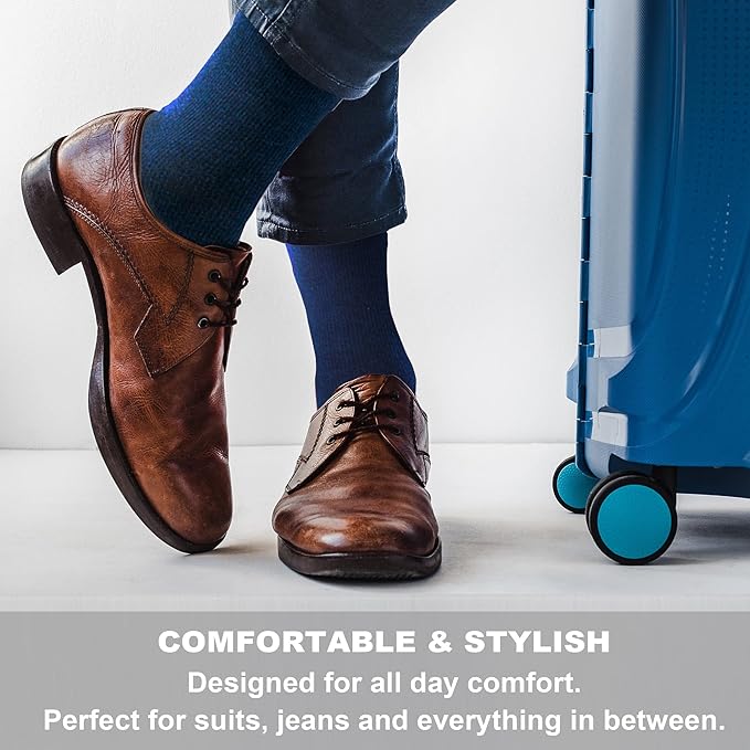 NEWZILL Copper Compression Socks for Women & Men 15-20mmHg Cotton Rich Odor Control Dress Socks for Business Casual Running Medical Athletic Support, Edema Diabetic Relief