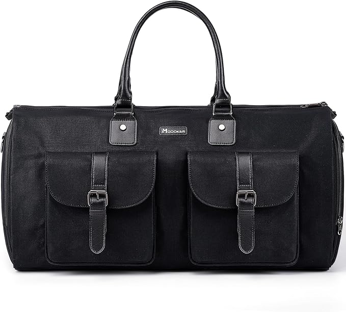 Modoker Garment Convertible Weekender Bag,Carry on Canvas Garment Duffle Bag Heavy Duty Overnight Bags for Men Women