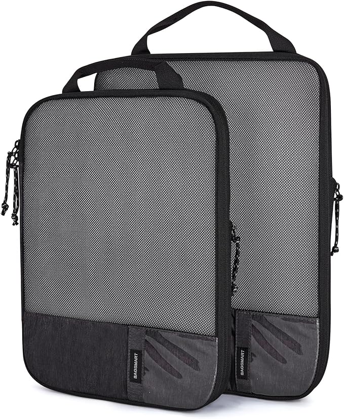 BAGSMART 6 Set Compression Packing Cubes - Lightweight Travel Essentials, Durable Luggage Organizer