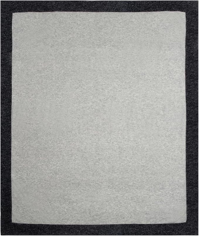 Jet&Bo Luxurious Cashmere Merino Blend Travel Blanket, Airplane-Ready in Packable Pouch, Soft, Lightweight and Breathable (Gray and Charcoal)