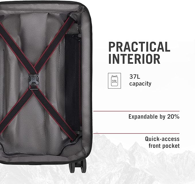 Victorinox Spectra 3.0 Frequent Flyer Carry-On - Modern Hardside Carry-On Luggage - Rolling Suitcase with Spinner Wheels - Holds Travel Accessories - 37 Liters, Red