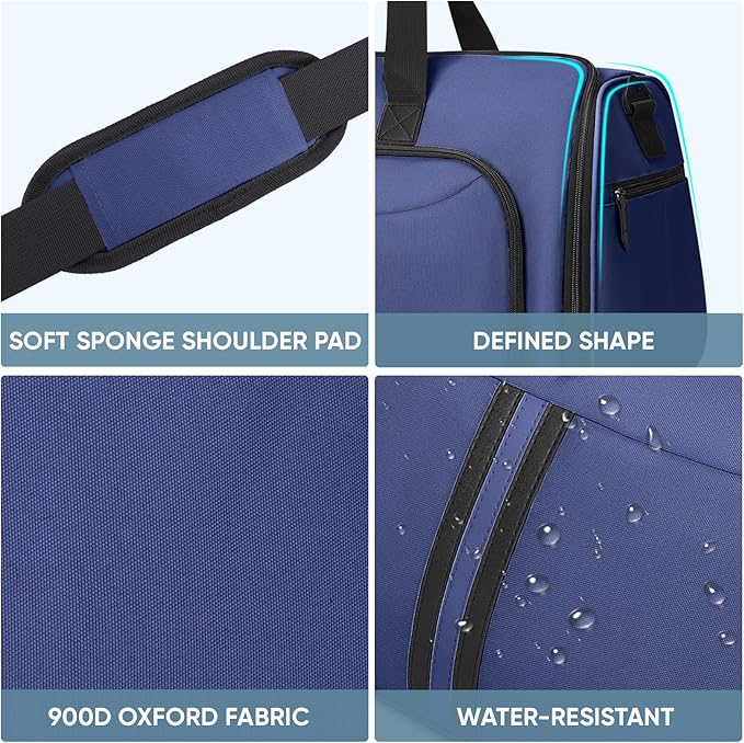 BALEINE Convertible Garment Bag with Shoe Compartment, 2 in 1 Carry on Garment Duffle Bags for Travel, Suit Bag for Men Women (Navy)
