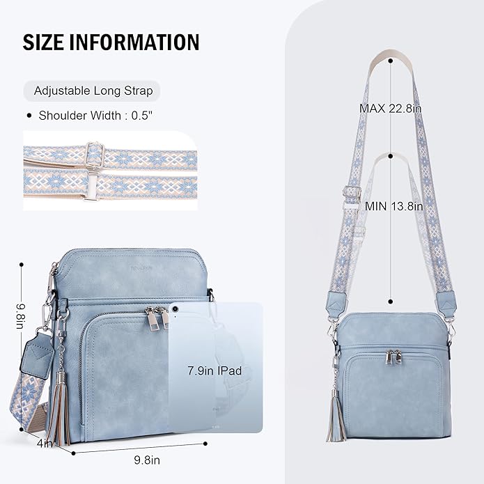 Crossbody Purse for Women,Lightweight Medium Crossbody Bag Soft Leather Women's Shoulder Handbags with Tassel