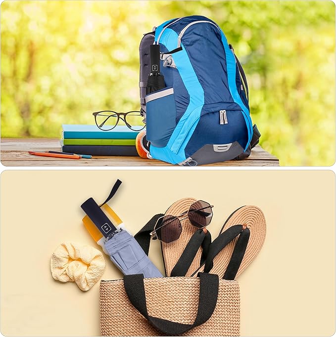 46 Inch Compact Umbrellas for Rain - Travel Small Umbrella - Automatic Folding Umbrella - Windproof Portable Umbrella, Double 10-rib