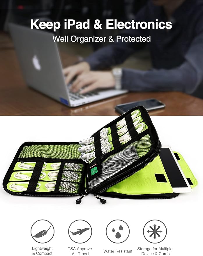 Luxtude Cord Organizer Travel, Cable Organizer Bag, Portable Electronics Organizer, Travel Essentials for Cord Storage/Charger Storage/Cable Storage