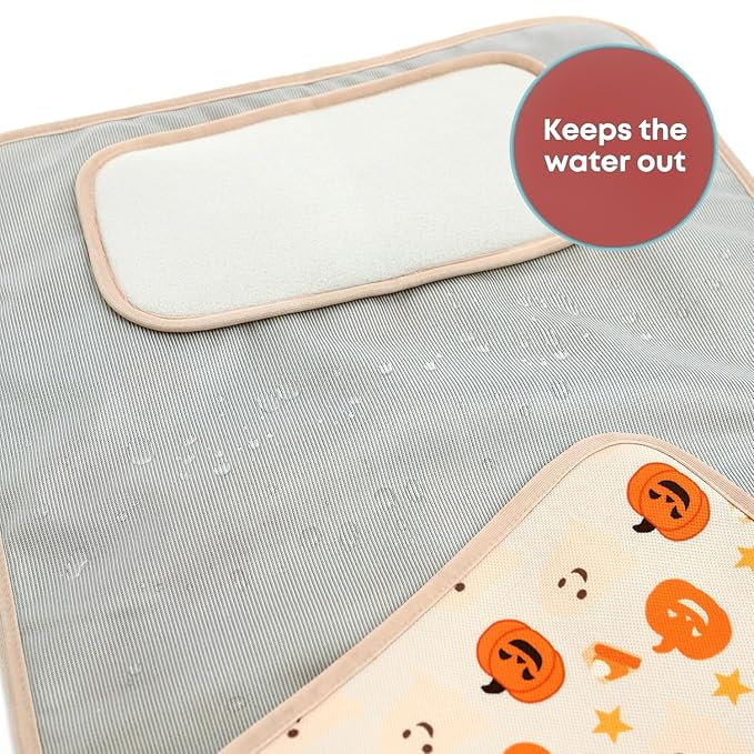 HAMUR HOME Portable Baby Changing Pad – Waterproof, Foldable & Lightweight Travel Mat – Soft & Machine Washable Diaper Changer – Compact & Durable(Halloween)