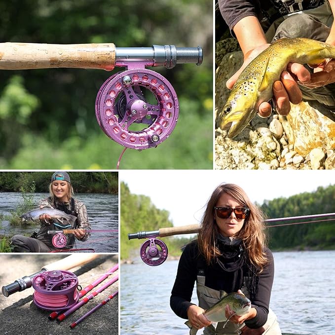Sougayilang Fly Fishing Rod Reel Combos with Lightweight Portable Fly Rod and CNC-machined Aluminum Alloy Fly Reel,Fly Fishing Complete Starter Package