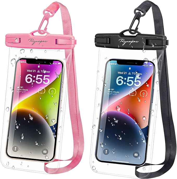 Waterproof Phone Pouch Bag - 7.5in Water Proof Cell Phone Case for Beach Travel Must Haves, IPX8 Dry Bag with Lanyard for iPhone 16 15 Pro Max Galaxy S25 Ultra Pixel 7a, Cruise Essentials 2025