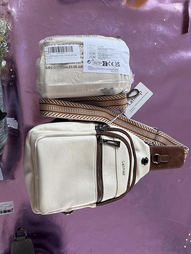 7L Sling Bag for Women Men Leather Small Sling Backpack Daypack Anti Theft Fanny Pack Crossbody Purse Travel
