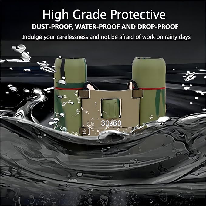 Compact 30x60 Binoculars for Adults and Kids,Foldable Lightweight Easy Focus Small Binoculars for Bird Watching Travel Sightseeing Hunting Concert Theater Opera