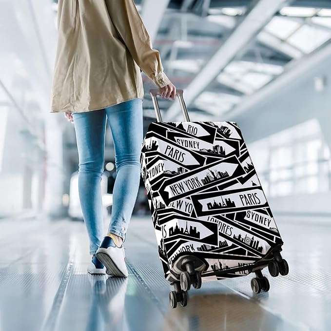 Travel Luggage Cover Suitcase Protector Fits 18-32 Inch Wheel Covers PatternedTravel Related Items Flower Luggage Protector Elastic XL