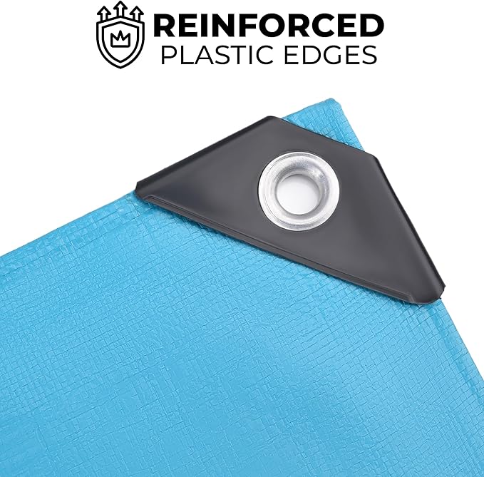 Tarps Heavy Duty Waterproof 12x20-12 mil Thick Camping Tent - Blue Tarp 12x20 UV Resistant, Rip & Tear Proof with Metal Grommets – Multipurpose Use for Camping, Tent, Boat, RV, Car, & Pool Cover