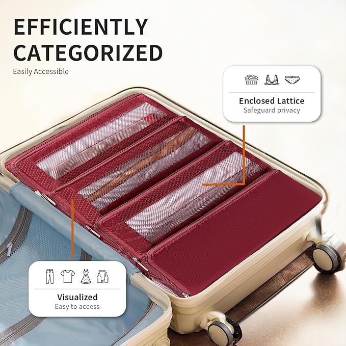 Suitcase Organizer Travel Bags Organizer for Luggage Compression Hanging Packing Cubes for Travel Carry on Closet (Bag Only)