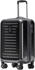 Spyder Rails 20 Inch Expandable Hardside Upright Suitcase with 360° Spinner Wheels, TSA Approved Lock, Black