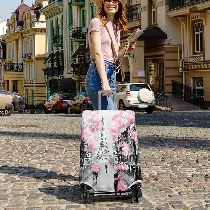 Travel Luggage Cover Suitcase Protector Fits 18-32 Inch Wheel Covers PatternedTravel Related Items Flower Luggage Protector Elastic M