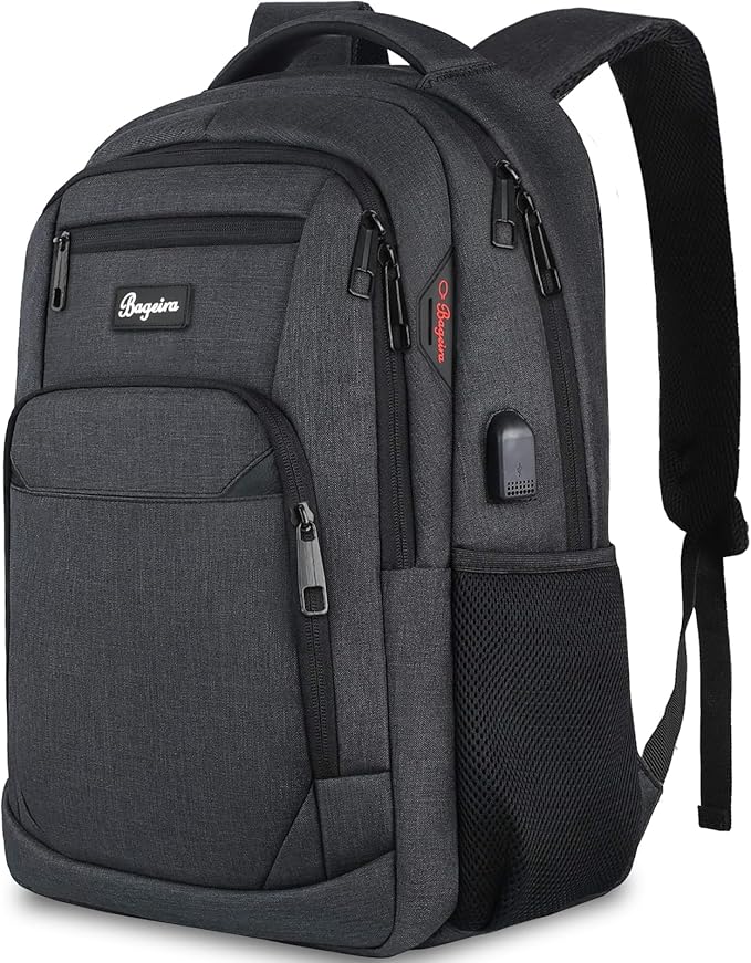 17.3 Inch Laptop Backpack, School Backpacks for teen boys, College High School Backpack. Travel Backpacks with usb Charging Port for Women Men. Anti-theft Waterproof Work Bookbags, Black