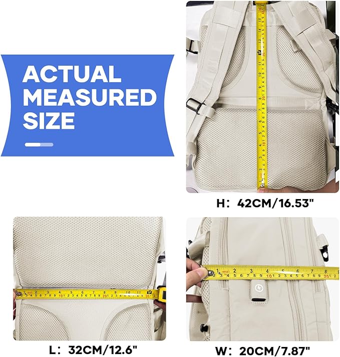 coowoz Travel Backpack For Women Men,Carry On Backpack,Hiking Backpacks Waterproof Outdoor Sports Rucksack Casual Daypack travel essentials（Off White）