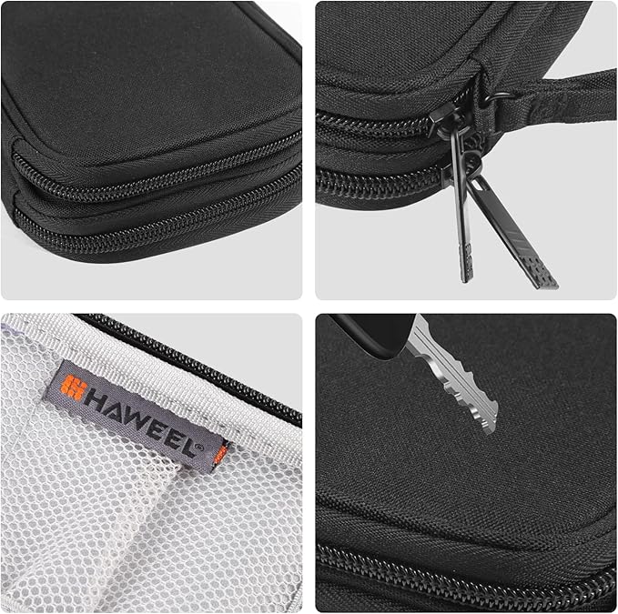 Electronic Accessories Organizer Carry Bag, Travel Cable Organizer Pouch, Portable Waterproof Double Layers All-in-One Storage Bag for Cord, Charger, Earphones, U Disk, USB Cable (M)