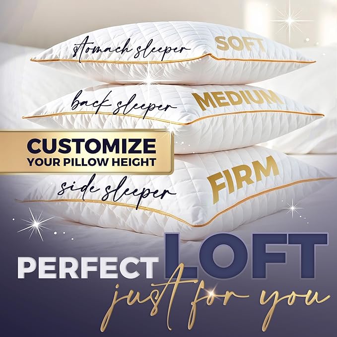 Royal Therapy Pillows Queen Size Set of 2, Shredded Memory Foam Pillows Queen, Rayon Derived from Bamboo Pillow