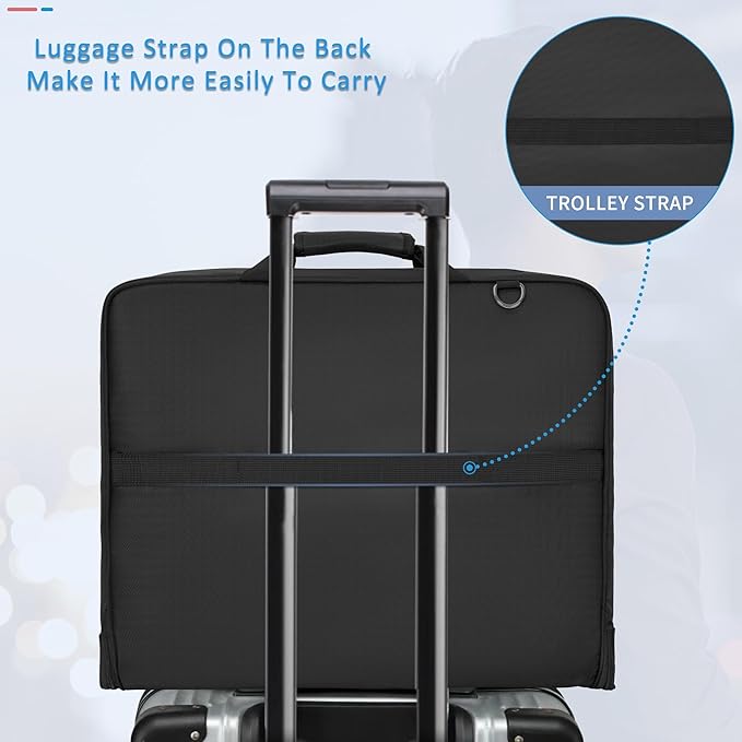 AKOZLIN Travel Luggage Garment Bag Foldable Hanging Suit Bag with Shoulder Strap For Men Women Business Black