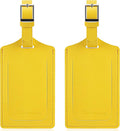 Travelambo Luggage Tags for Suitcases Faux Leather Privacy Protection 2 Pack Bag Tags Travel Accessories Essential, Energetic Yellow