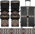 2 Pack Luggage Straps for Suitcases, Adjustable Travel Belt with Double Lock and Quick Release Buckle, Heavy Duty Nylon Bag Packing Strap, Unique Identifiers Business Travel Accessories-Dark Totem