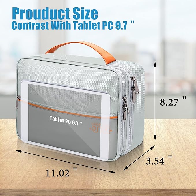 SELLYFELLY Electronics Travel Organizer, Double Layer Cable Organizer Bag Watreproof Electronics Accessories Storage Bag for Cord, Charger, Phone, Power Bank, Hard Drive