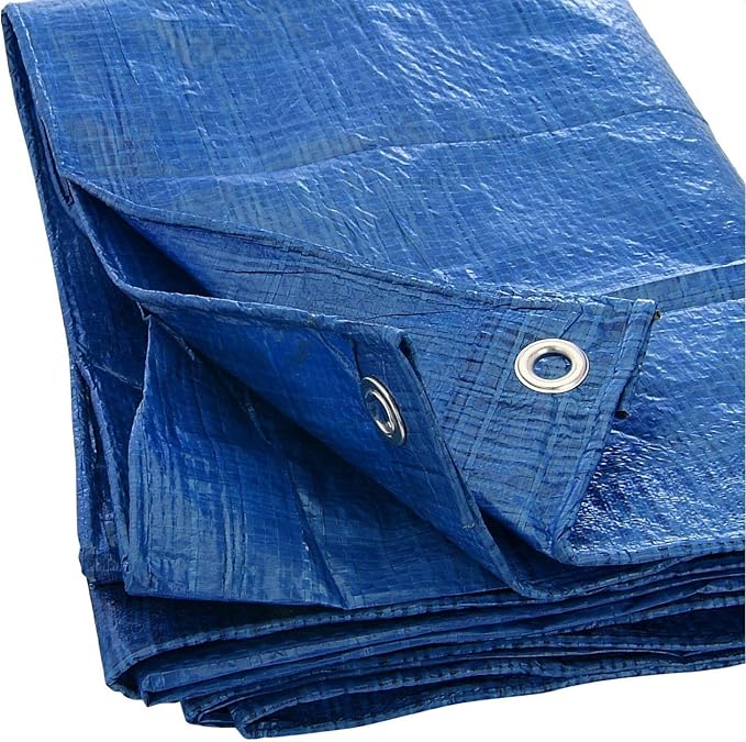 Tarp Cover Blue, 2-Pack Heavy Duty Waterproof, Great for Tarpaulin Canopy Tent, Boat, RV Or Pool Cover!!! (6X8, Heavy Duty)