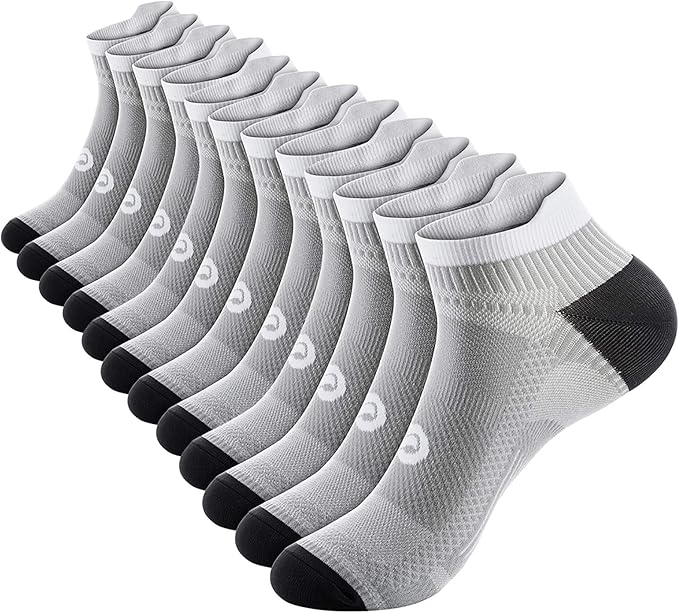 PAPLUS Ankle Compression Sock for Men and Women 2/4/6 Pairs, Low Cut Compression Running Sock with Ankle Support