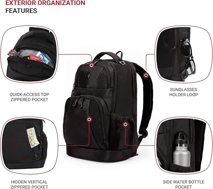 SwissGear 5698 Laptop Backpack, Black, 17-Inch