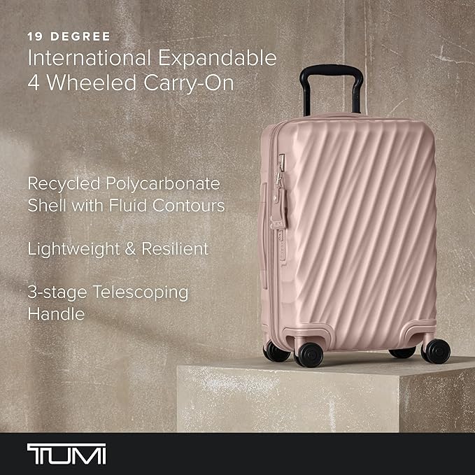 TUMI - 19 Degree International Expandable 4 Wheeled Carry-On - Hard Shell Suitcase - 21.8" X 14.0" X 9.0" - Mauve Texture