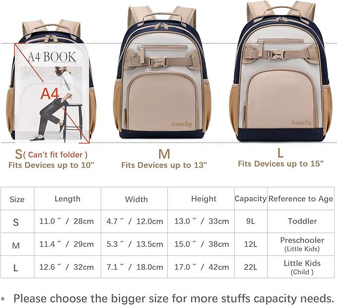 Lightweight Kids Backpack for School Kindergarten Elementary Backpacks for Boys Ages 6-8-10 (Brown Gray)