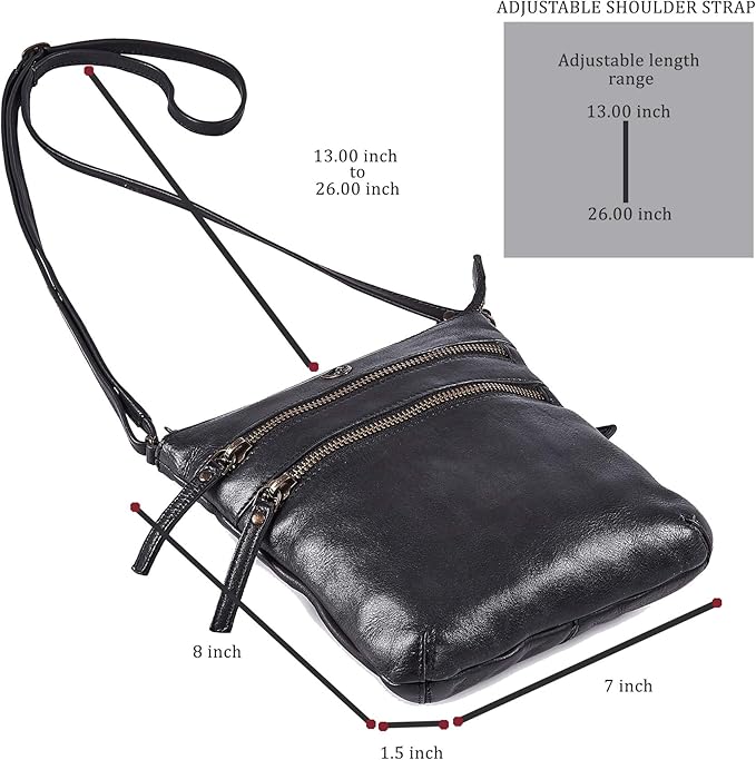 Crossbody Sling Bag for Women Small Real Leather Purse Vintage Travel Crossover Shoulder Bag Handmade