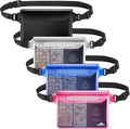 HEETA Waterproof Fanny Pack, Waterproof Pouch Dry Bag 2/3/4 Pack for Phone Passport Purse, Adjustable Waist Strap for Swimming Kayaking Boating Paddle Board Accessories Cruise Beach Camping Essentials