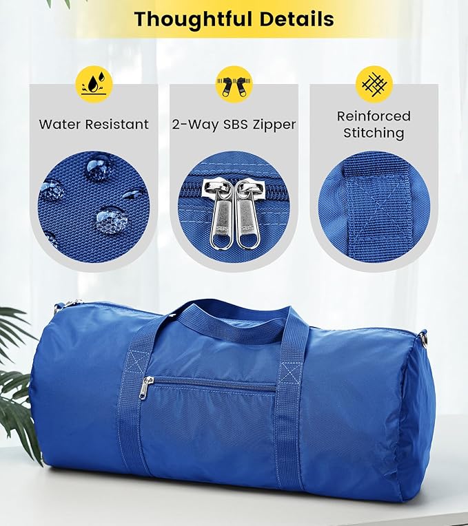 Vorspack Duffel Bag 20-24-28 Inches Foldable Gym Bag for Men Women Duffle Bag Lightweight with Inner Pocket for Travel Sports