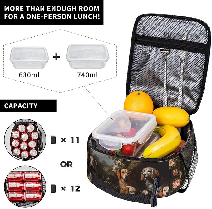 Dog Insulated Lunch Box for Women Men Dog Lunch Bag for Travel,or Fishing Polyester Dog Lunch Box