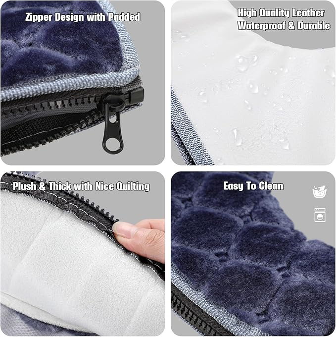 Riakrum 4 Pcs Toilet Seat Covers Pads for Bathroom Comfortable Toilet Seat Cushion Cover Soft Thicker Warmer Washable Pad with Zipper Home Reusable(Modern,Gray, Violet, Red, Brown)