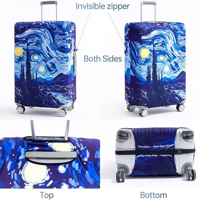 Travelkin Luggage Covers For Suitcase Tsa Approved,Suitcase Cover Protector Fit 18-32 Inch Luggage (Galaxy, L)