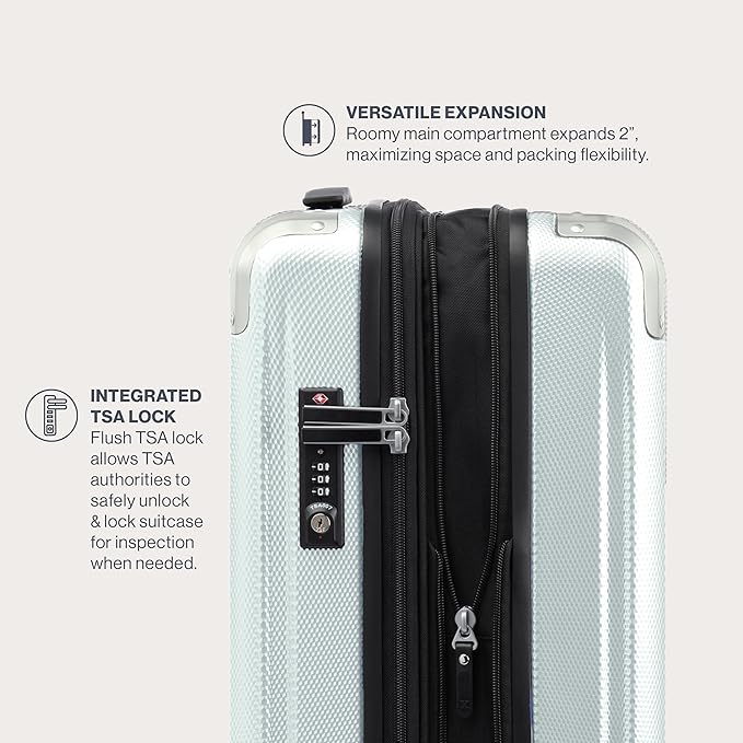 Travelpro Pathways 3 Hardside Expandable Luggage, 8 Spinner Wheels, Lightweight Hard Shell Suitcase, Cloud Grey, Checked Large 28 Inch