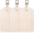 3 Pack Luggage Tags for Suitcases, TSA Approved Bag Tags, Baggage Tags with Privacy Protection, Travel Essentials Luggage Accessories, Ivory