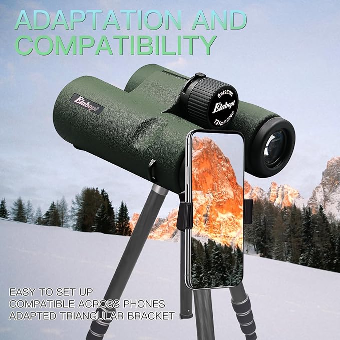 8x42EDII Compact Binoculars for Adults – High-Powered BAK4 Prisms, Diamond White Coating, Waterproof & Fogproof, Rubber Armored – Ideal for Bird Watching, Hunting, Travel, Outdoor Sports