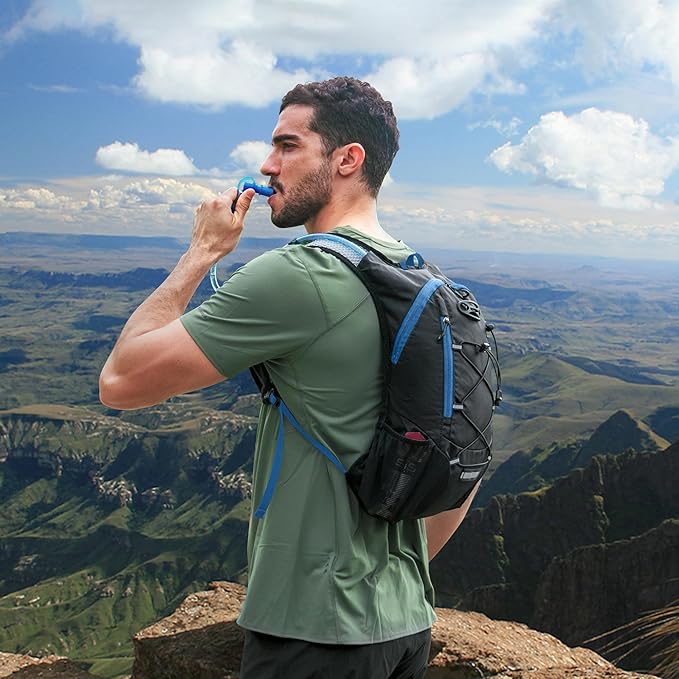 Lightweight Hydration Backpack, Running Backpack with 2L Water Bladder, Hydro Water Daypack for Cycling Hiking Rave for Men Women