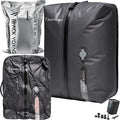 Black Voyage Reusable Vacuum Compression Travel Bag for Carry-On Suitcase and Backpack, Recycled IP67 Waterproof Space Saver Vacpack (1-Pack, 18L - Pump Included)
